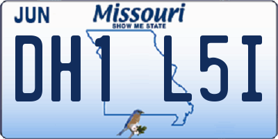 MO license plate DH1L5I