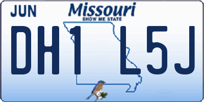 MO license plate DH1L5J