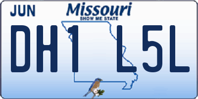MO license plate DH1L5L