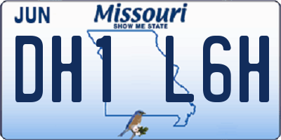 MO license plate DH1L6H