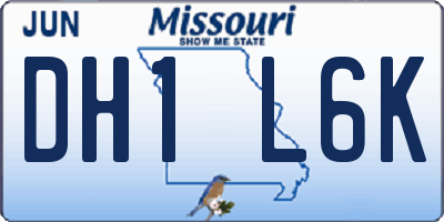 MO license plate DH1L6K