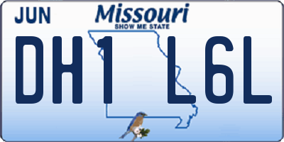 MO license plate DH1L6L