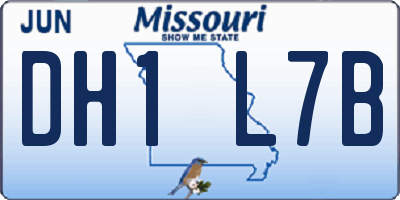 MO license plate DH1L7B