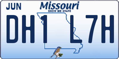 MO license plate DH1L7H