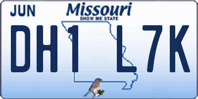 MO license plate DH1L7K