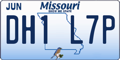 MO license plate DH1L7P