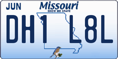 MO license plate DH1L8L
