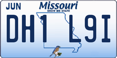 MO license plate DH1L9I