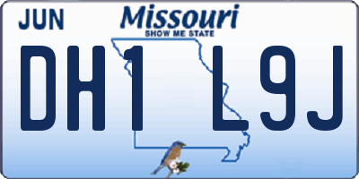 MO license plate DH1L9J