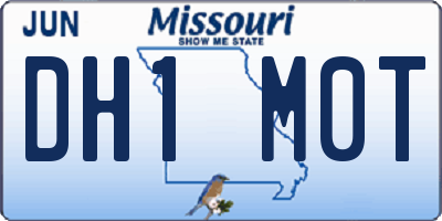 MO license plate DH1M0T