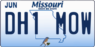 MO license plate DH1M0W
