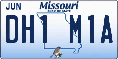 MO license plate DH1M1A