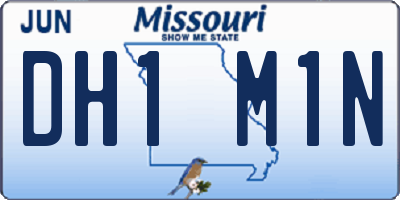 MO license plate DH1M1N