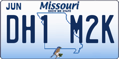MO license plate DH1M2K