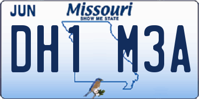 MO license plate DH1M3A