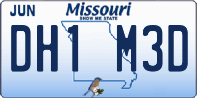 MO license plate DH1M3D