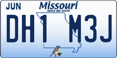 MO license plate DH1M3J