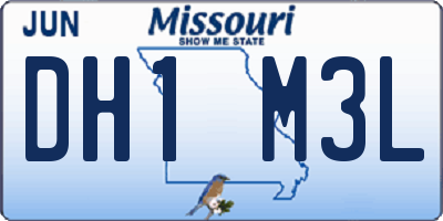 MO license plate DH1M3L