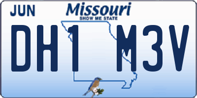 MO license plate DH1M3V