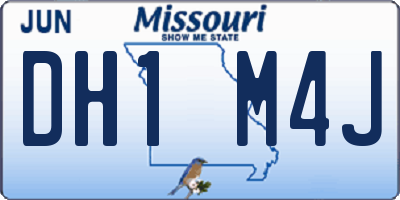 MO license plate DH1M4J