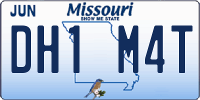 MO license plate DH1M4T