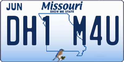 MO license plate DH1M4U