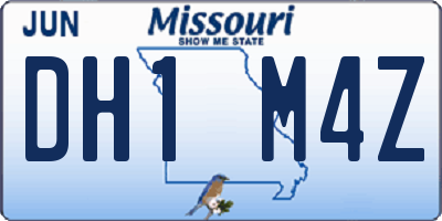 MO license plate DH1M4Z