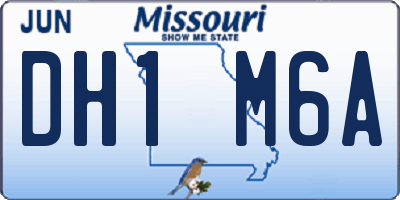 MO license plate DH1M6A