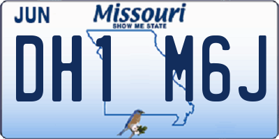 MO license plate DH1M6J