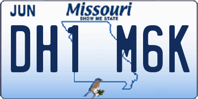 MO license plate DH1M6K
