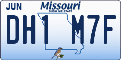MO license plate DH1M7F