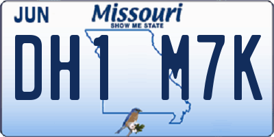 MO license plate DH1M7K