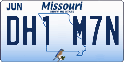 MO license plate DH1M7N