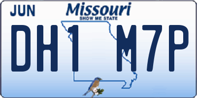 MO license plate DH1M7P