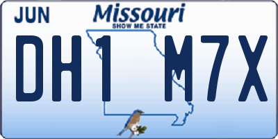 MO license plate DH1M7X