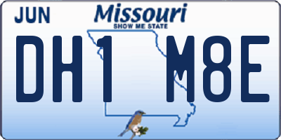MO license plate DH1M8E