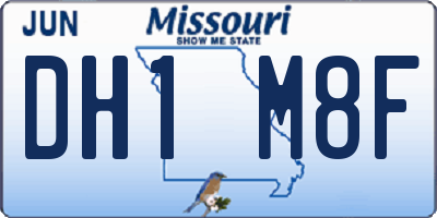 MO license plate DH1M8F