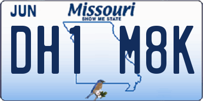 MO license plate DH1M8K