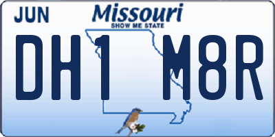 MO license plate DH1M8R