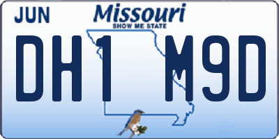 MO license plate DH1M9D
