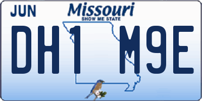 MO license plate DH1M9E