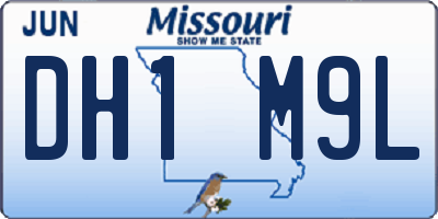 MO license plate DH1M9L