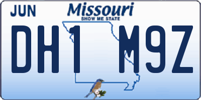 MO license plate DH1M9Z