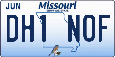 MO license plate DH1N0F