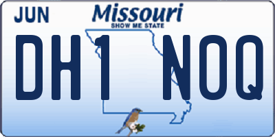 MO license plate DH1N0Q