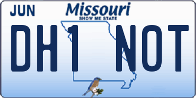 MO license plate DH1N0T