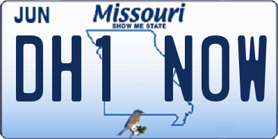 MO license plate DH1N0W