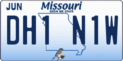 MO license plate DH1N1W