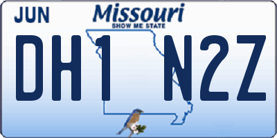 MO license plate DH1N2Z
