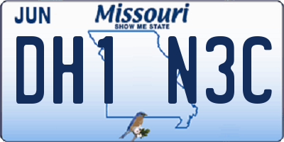 MO license plate DH1N3C
